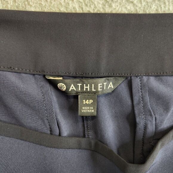 Athleta Pants Womens 14P Blue Gramercy Track Trouser Snap Hem Office Commute - Picture 11 of 15